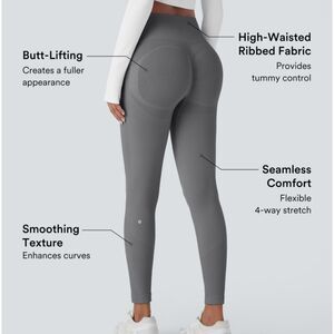 HALARA NWOT Seamless Flow High Waist Tummy Control Butt Lift Gray Legging Medium